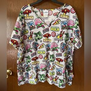 Marvel Avengers size 3X scrub top
